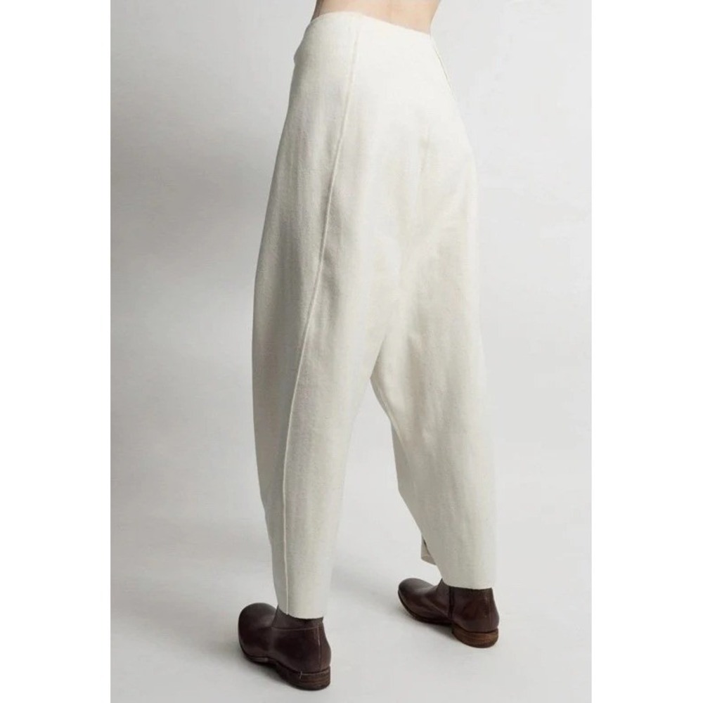 Jluxlabel Size S M Ribbed Knit Ivory Jogger Pull On Harem Pants Stretch Pockets